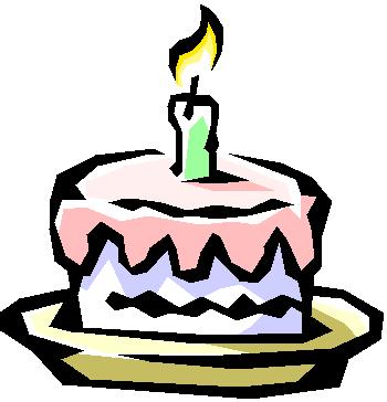 Birthday Cake Cartoon on Cartoon Birthday Cake On Birthday Cake With One Candle